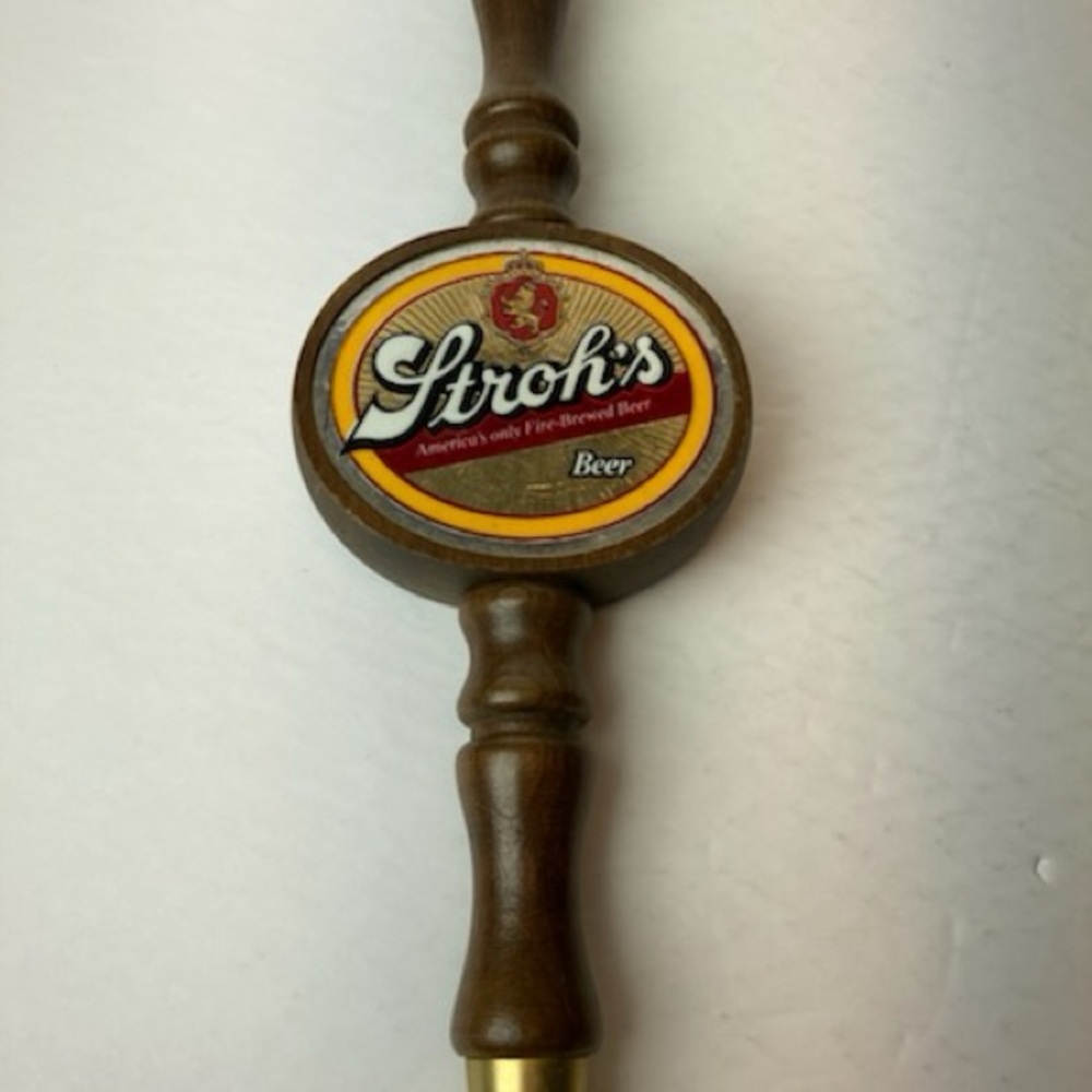 Strohs Beer Tap Handle Wood 12 Inches Vintage Rare